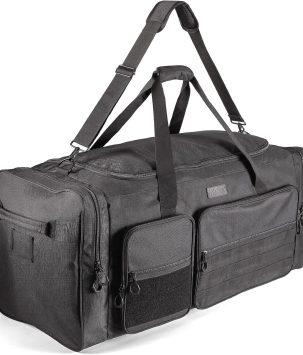 130L 36" Heavy Duty Extra Large Sports Gym Equipment Travel Duffle Bag W/Adjustable Shoulder Strap & 7 Compartments. Perfect for Soccer Baseball Basketball Hockey Football, Team Coaches & More