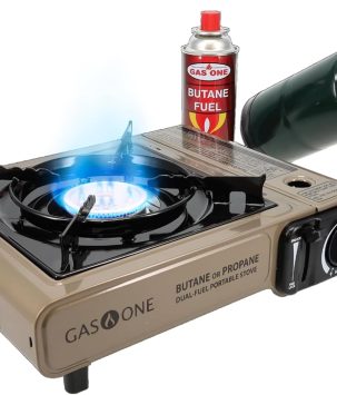 Gas One GS-3400P Propane or Butane Stove Dual Fuel Stove Portable Camping Stove - Patented - with Carrying Case Great for Emergency Preparedness Kit