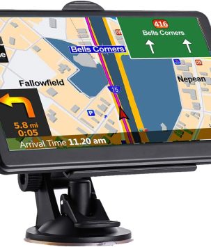 GPS Navigation for Car, Latest 2025 Map,7 inch Touch Screen Real Voice Spoken Turn-by-Turn Direction Reminding Navigation System for Cars, Vehicle GPS Satellite Navigator with(Free Lifetime Updates)