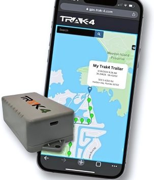 Trak-4 GPS Tracker. Well-Known in USA for Durability and Reliability. for Vehicles, Assets, Equipment. Extended Battery Life, Waterproof, Global Tracking. Subscription Required.
