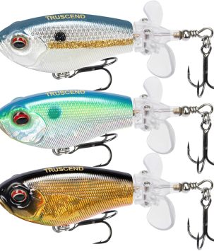 TRUSCEND PoPobait Plopper with BKK Hooks, Top Water Fishing Lures for Bass Walleye Pike Catfish Musky Perch, Floating Lure for Freshwater or Saltwater, Amazing Teasers Fishing Gifts for Family Fishing