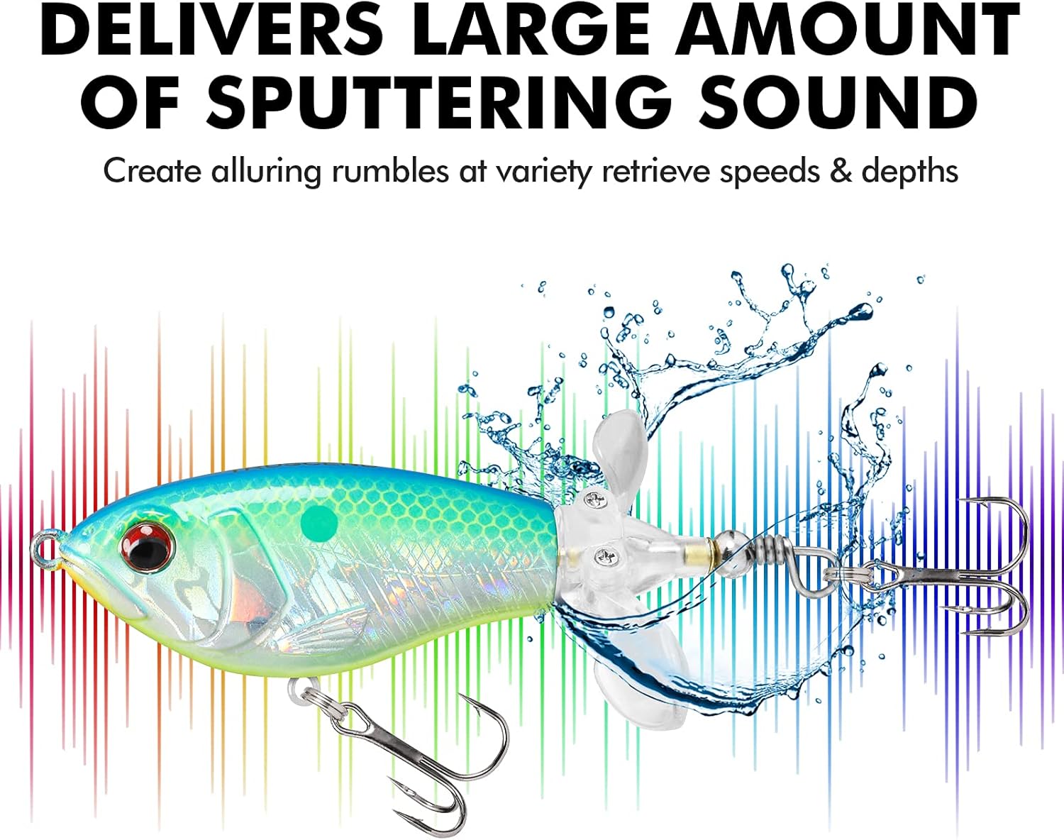 TRUSCEND PoPobait Plopper with BKK Hooks, Top Water Fishing Lures for Bass Walleye Pike Catfish Musky Perch, Floating Lure for Freshwater or Saltwater, Amazing Teasers Fishing Gifts for Family Fishing - Image 5